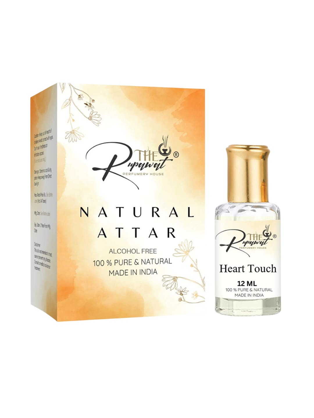 THE RUPAWAT Perfumery House Heart Touch Natural Alcohol-Free Attar - 12 ml, Transparent
THE RUPAWAT Perfumery House Heart Touch Natural Alcohol-Free Attar - 12 ml, Transparent