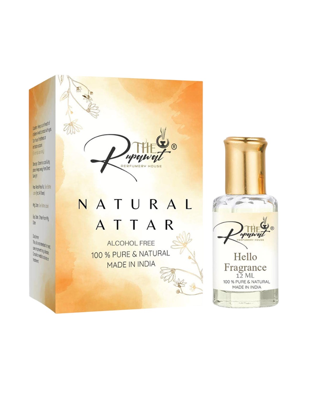 THE RUPAWAT Perfumery House Hello Fragrance Natural Alcohol Free Attar - 12 ml, Transparent
THE RUPAWAT Perfumery House Hello Fragrance Natural Alcohol Free Attar - 12 ml, Transparent