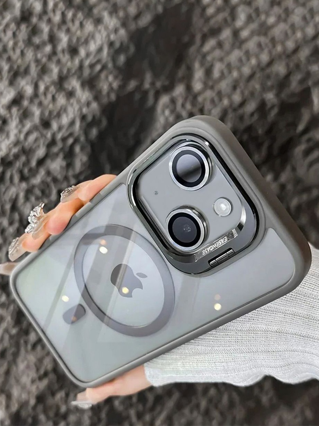 Luxury Kase Solid LK174 Magnetic Mag-Safe Stand Lens Protector iPhone 14 Back Case, Grey
Luxury Kase Solid LK174 Magnetic Mag-Safe Stand Lens Protector iPhone 14 Back Case, Grey