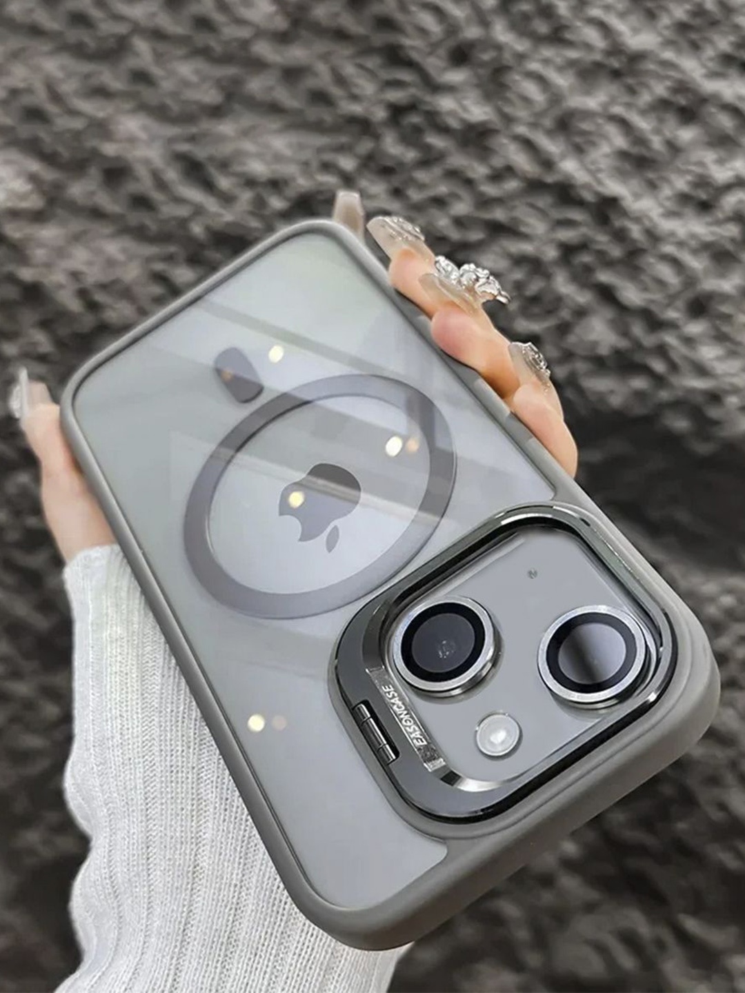 Luxury Kase Solid LK174 Magnetic Mag-Safe Stand Lens Protector iPhone 15 Plus Back Case, Grey
Luxury Kase Solid LK174 Magnetic Mag-Safe Stand Lens Protector iPhone 15 Plus Back Case, Grey
