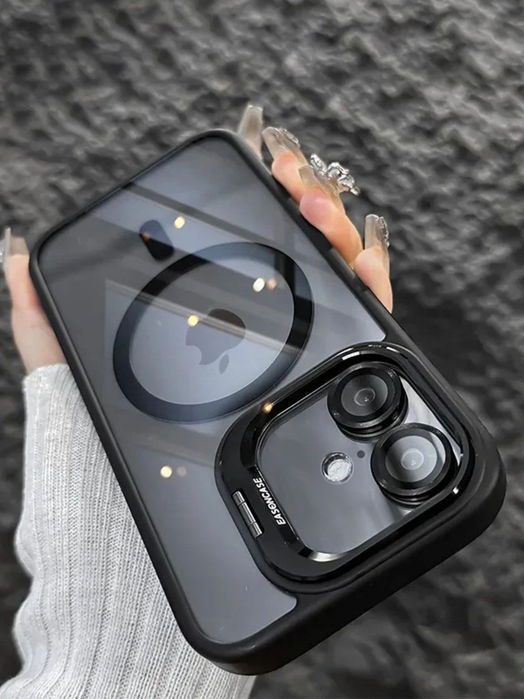 Luxury Kase Solid LK174 Magnetic Mag-Safe Stand Lens Protector iPhone 16 Back Case, Black
Luxury Kase Solid LK174 Magnetic Mag-Safe Stand Lens Protector iPhone 16 Back Case, Black
