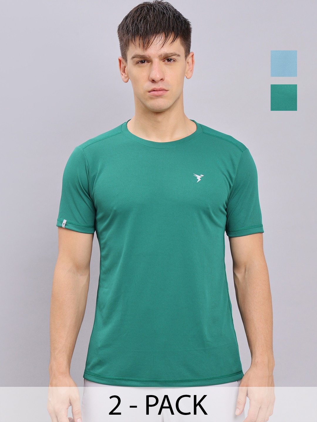 Technosport Men Pack Of 2 Antimicrobial Slim Fit Round Neck Training or Gym T-shirts, Green
Technosport Men Pack Of 2 Antimicrobial Slim Fit Round Neck Training or Gym T-shirts, Green