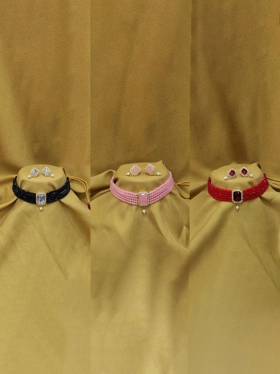 JMBW INTERNATIONAL Set Of 2 Gold-Plated Stone Studded & Beaded Necklace and Earrings
JMBW INTERNATIONAL Set Of 2 Gold-Plated Stone Studded & Beaded Necklace and Earrings