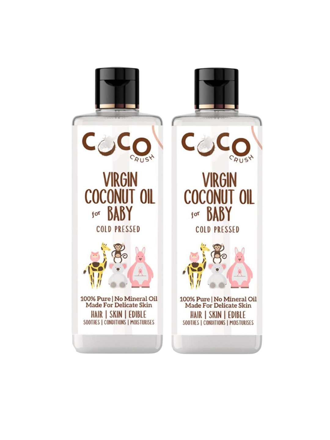 Coco Crush Set Of 2 Natural & Virgin Coconut Massage Oil For Babies - 100 ml Each, Transparent
Coco Crush Set Of 2 Natural & Virgin Coconut Massage Oil For Babies - 100 ml Each, Transparent