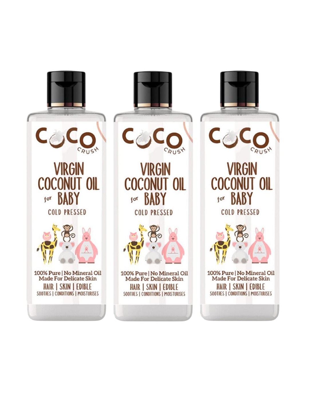 Coco Crush Set Of 3 Natural & Virgin Coconut Massage Oil For Babies- 50 ml Each, Transparent
Coco Crush Set Of 3 Natural & Virgin Coconut Massage Oil For Babies- 50 ml Each, Transparent