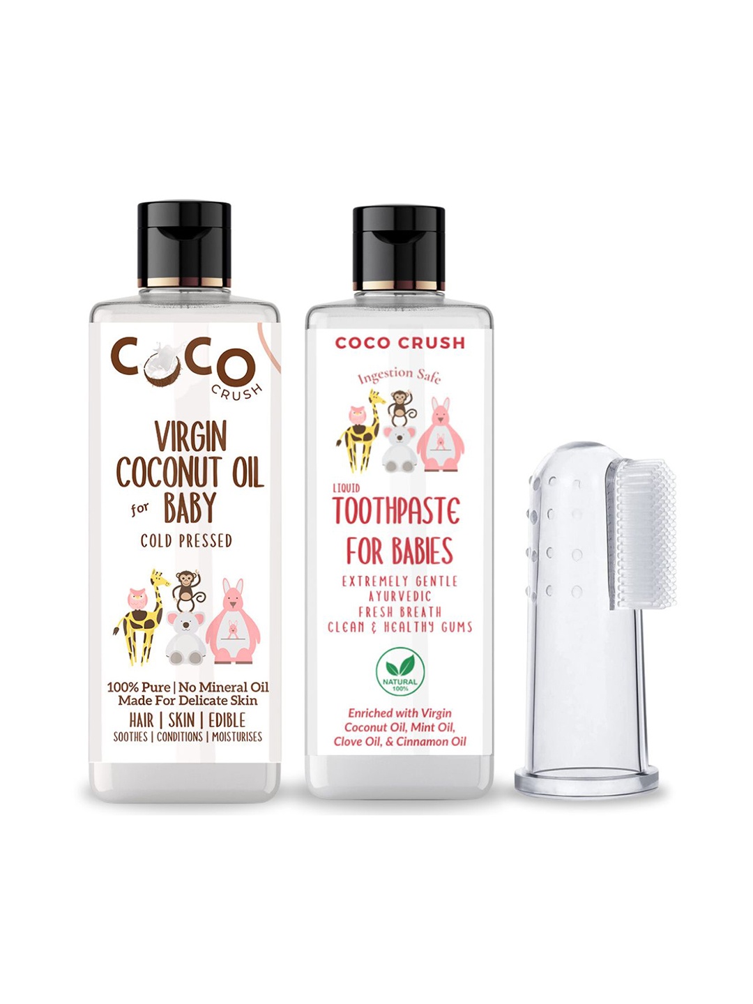 Coco Crush Kids Set Of 3 Coconut Oil- 200 ml With Toothpaste- 200 ml & Toothbrush, Transparent
Coco Crush Kids Set Of 3 Coconut Oil- 200 ml With Toothpaste- 200 ml & Toothbrush, Transparent