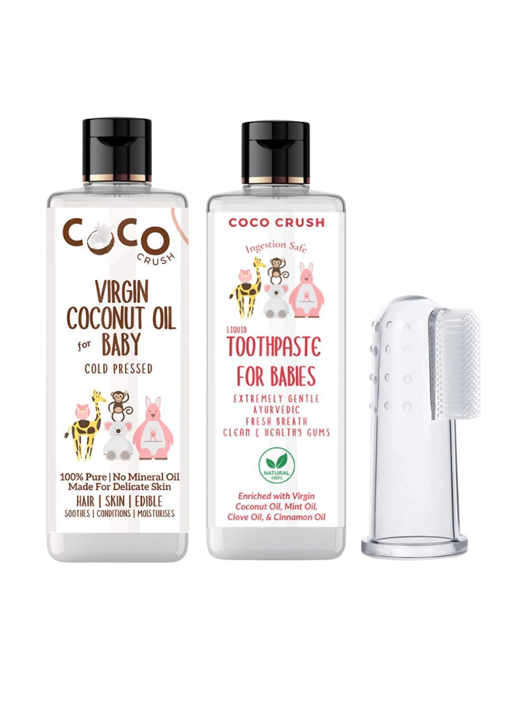 Coco Crush Kids Set Of 3 Coconut Oil- 100 ml With Toothpaste- 200 ml & Toothbrush, Transparent
Coco Crush Kids Set Of 3 Coconut Oil- 100 ml With Toothpaste- 200 ml & Toothbrush, Transparent
