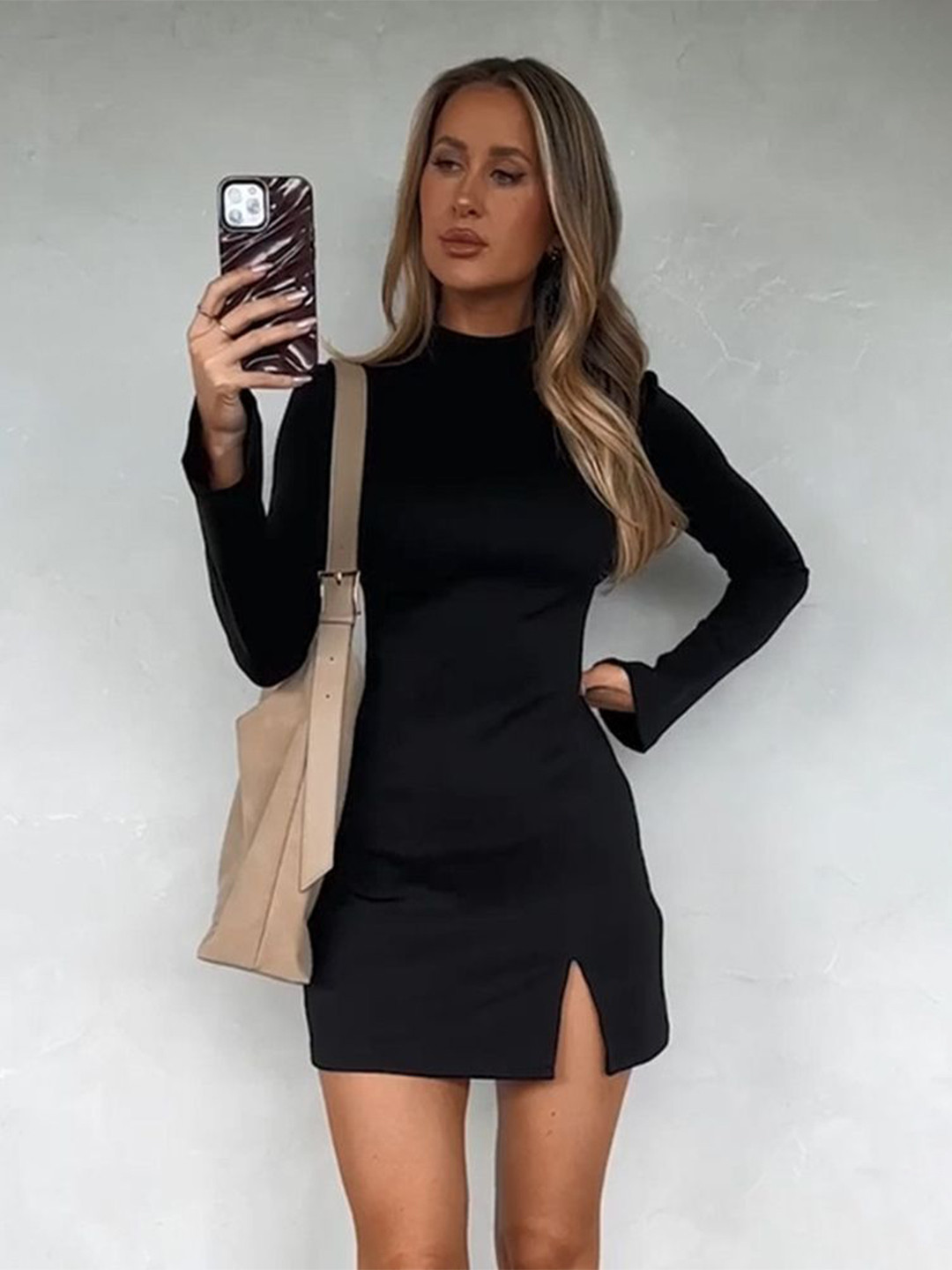 LULU & SKY Women Mock Neck Sheath Dress, Black 
LULU & SKY Women Mock Neck Sheath Dress, Black