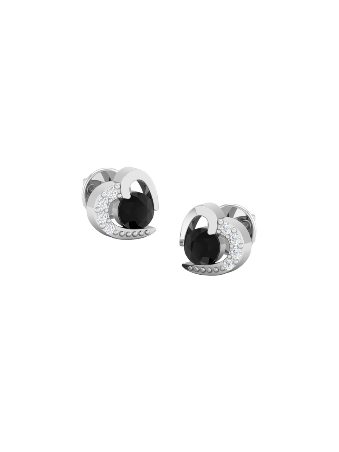 AKSHAT SAPPHIRE 92.5 Sterling Silver Rhodium-Plated Circular Cubic Zirconia Studs, Black
AKSHAT SAPPHIRE 92.5 Sterling Silver Rhodium-Plated Circular Cubic Zirconia Studs, Black