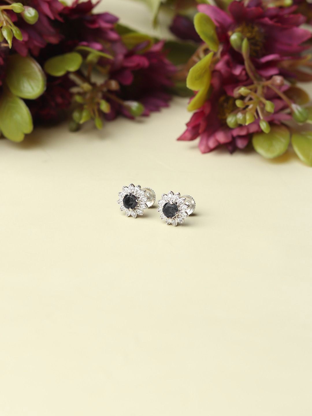 AKSHAT SAPPHIRE 92.5 Sterling Silver Rhodium-Plated CZ Studded Circular Studs Earrings
AKSHAT SAPPHIRE 92.5 Sterling Silver Rhodium-Plated CZ Studded Circular Studs Earrings