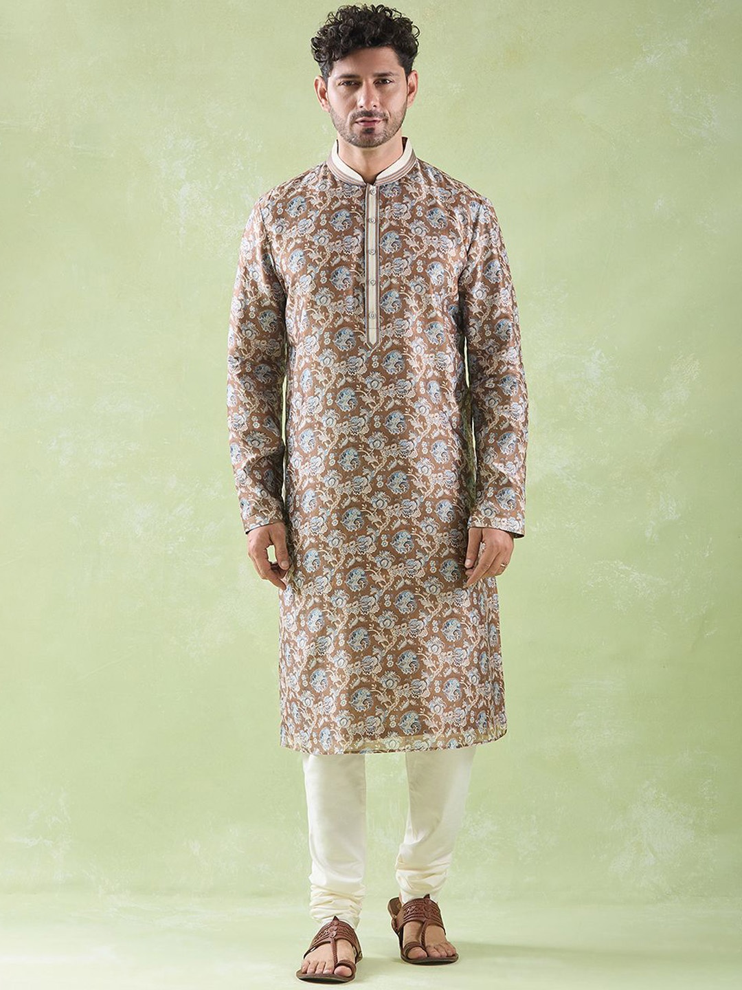 Arihant Rai Sinha Ethnic Motifs Printed Chanderi Silk Kurta With Trousers, Brown
Arihant Rai Sinha Ethnic Motifs Printed Chanderi Silk Kurta With Trousers, Brown