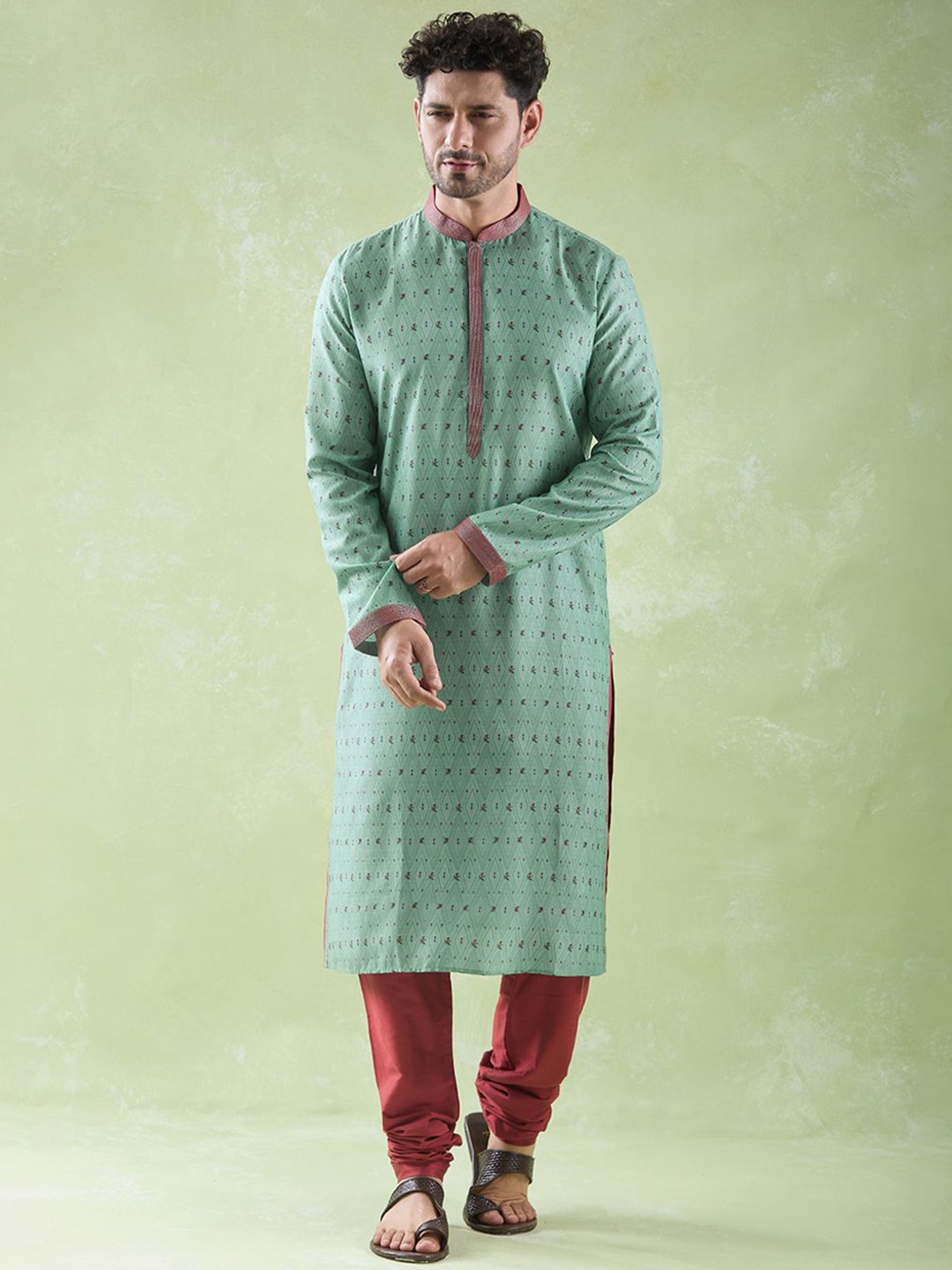 Arihant Rai Sinha Ethnic Motifs Printed Mandarin Collar Straight Kurta With Churidar, Green
Arihant Rai Sinha Ethnic Motifs Printed Mandarin Collar Straight Kurta With Churidar, Green