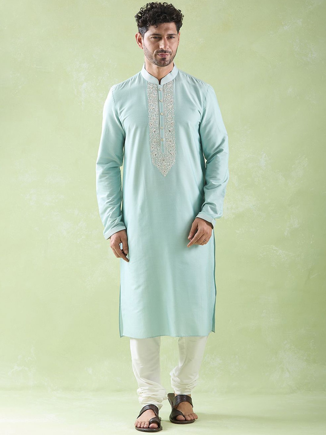Arihant Rai Sinha Ethnic Motifs Embroidered Pure Cotton Kurta with Churidar, Blue
Arihant Rai Sinha Ethnic Motifs Embroidered Pure Cotton Kurta with Churidar, Blue