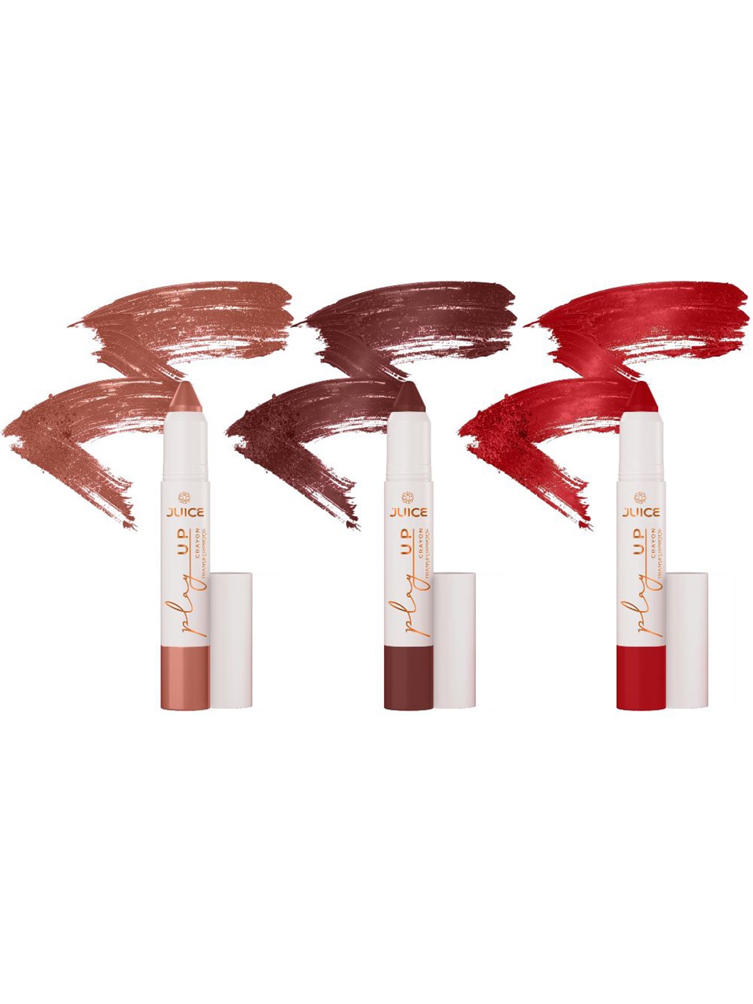 JUICE Set Of 3 Play Up Transfer Proof Lip Crayon Lipstick - 9 g Each - MCR01 MCR04 MCR11, Red
JUICE Set Of 3 Play Up Transfer Proof Lip Crayon Lipstick - 9 g Each - MCR01 MCR04 MCR11, Red