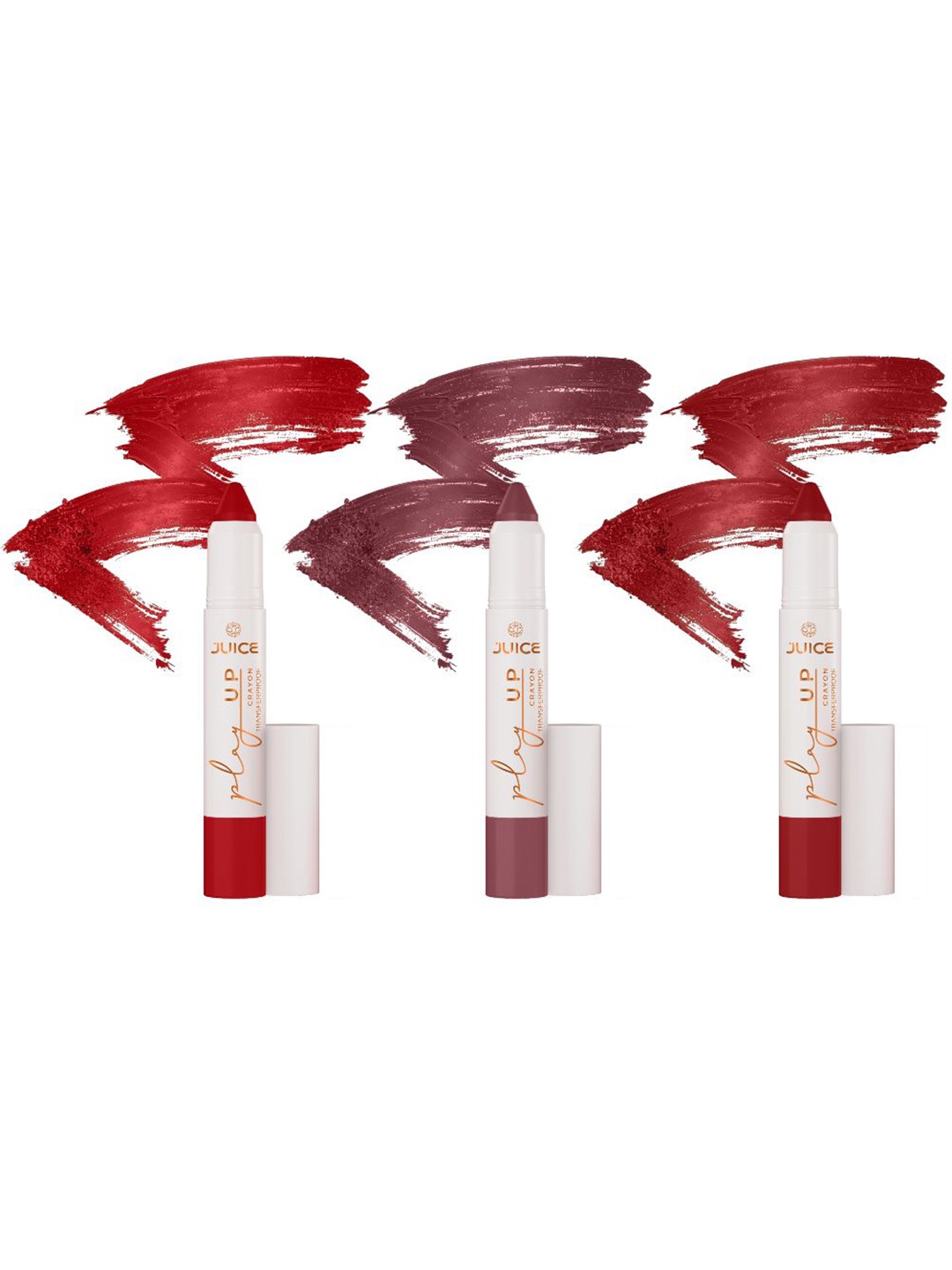 JUICE Set Of 3 Play Up Transfer Proof Lip Crayon Lipstick - 9 g Each - MCR05 MCR09 MCR11, Maroon
JUICE Set Of 3 Play Up Transfer Proof Lip Crayon Lipstick - 9 g Each - MCR05 MCR09 MCR11, Maroon