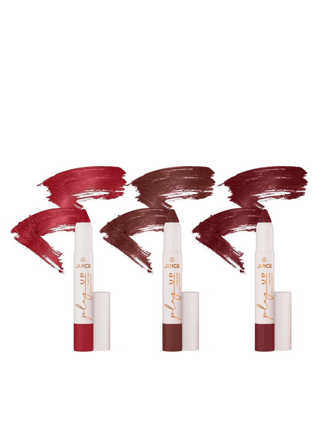 JUICE Set Of 3 Play Up Transfer Proof Lip Crayon - 9g Each - MCR08 MCR12 MCR04, Brown
JUICE Set Of 3 Play Up Transfer Proof Lip Crayon - 9g Each - MCR08 MCR12 MCR04, Brown
