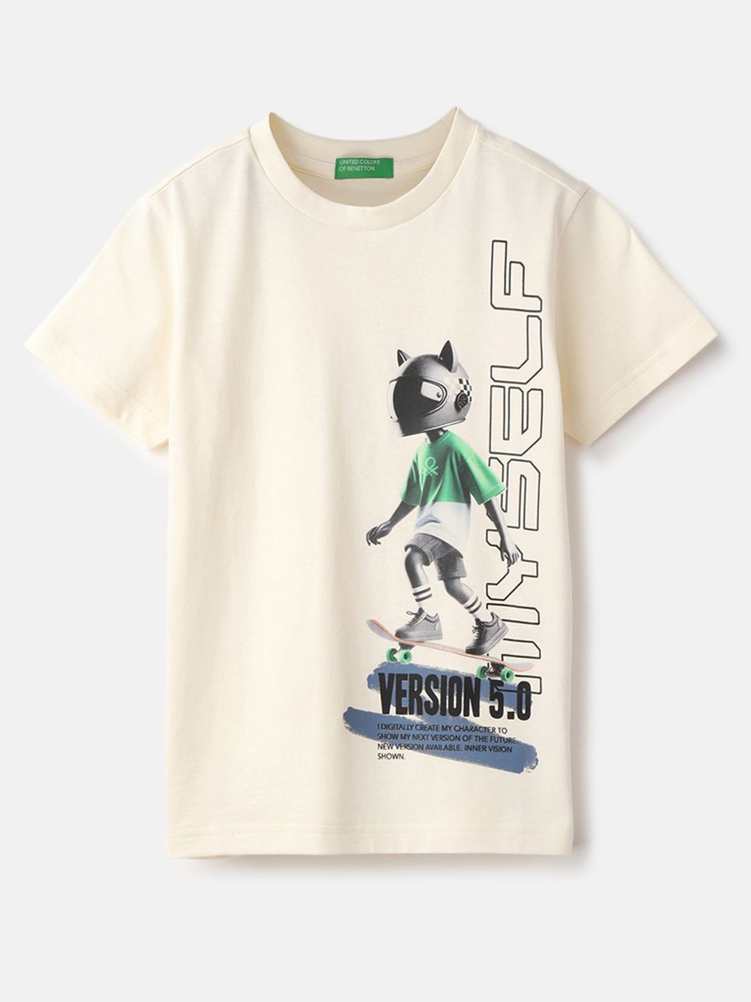United Colors of Benetton Boys Typography Printed Round Neck Pure Cotton T-shirt, Cream
United Colors of Benetton Boys Typography Printed Round Neck Pure Cotton T-shirt, Cream