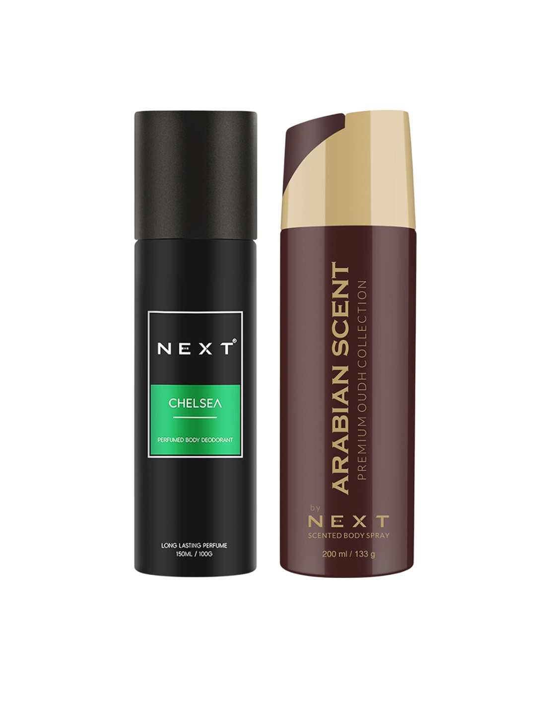 NEXT CARE Set Of 2 Chelsea Deodorant - 150ml & Arabian Scent Body Spray- 200 ml, Black
NEXT CARE Set Of 2 Chelsea Deodorant - 150ml & Arabian Scent Body Spray- 200 ml, Black