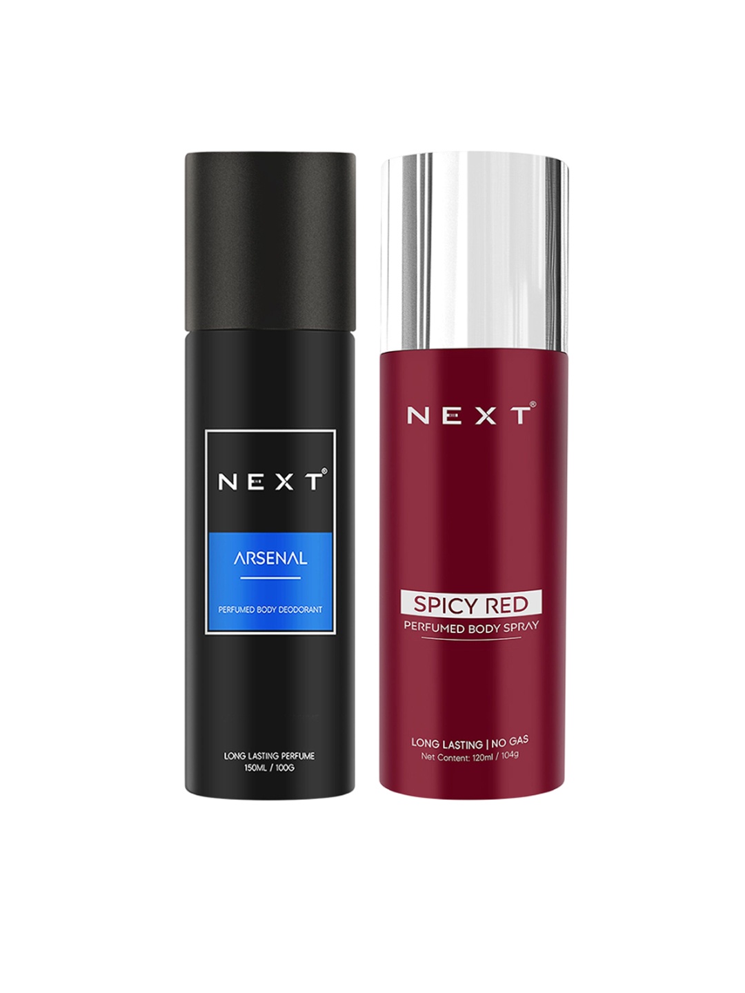 NEXT CARE Set Of 2 Arsenal- 150 ml & Spicy Red Perfumed Body Deodorant- 120 ml, Black
NEXT CARE Set Of 2 Arsenal- 150 ml & Spicy Red Perfumed Body Deodorant- 120 ml, Black