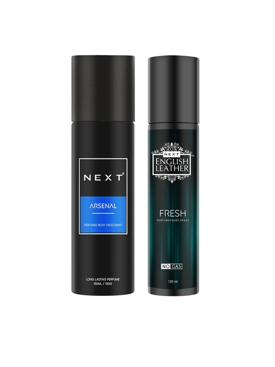 NEXT CARE Arsenal & English Leather Set Of 2 Odour Control Body Spray - 150 ml & 120 ml, Black
NEXT CARE Arsenal & English Leather Set Of 2 Odour Control Body Spray - 150 ml & 120 ml, Black