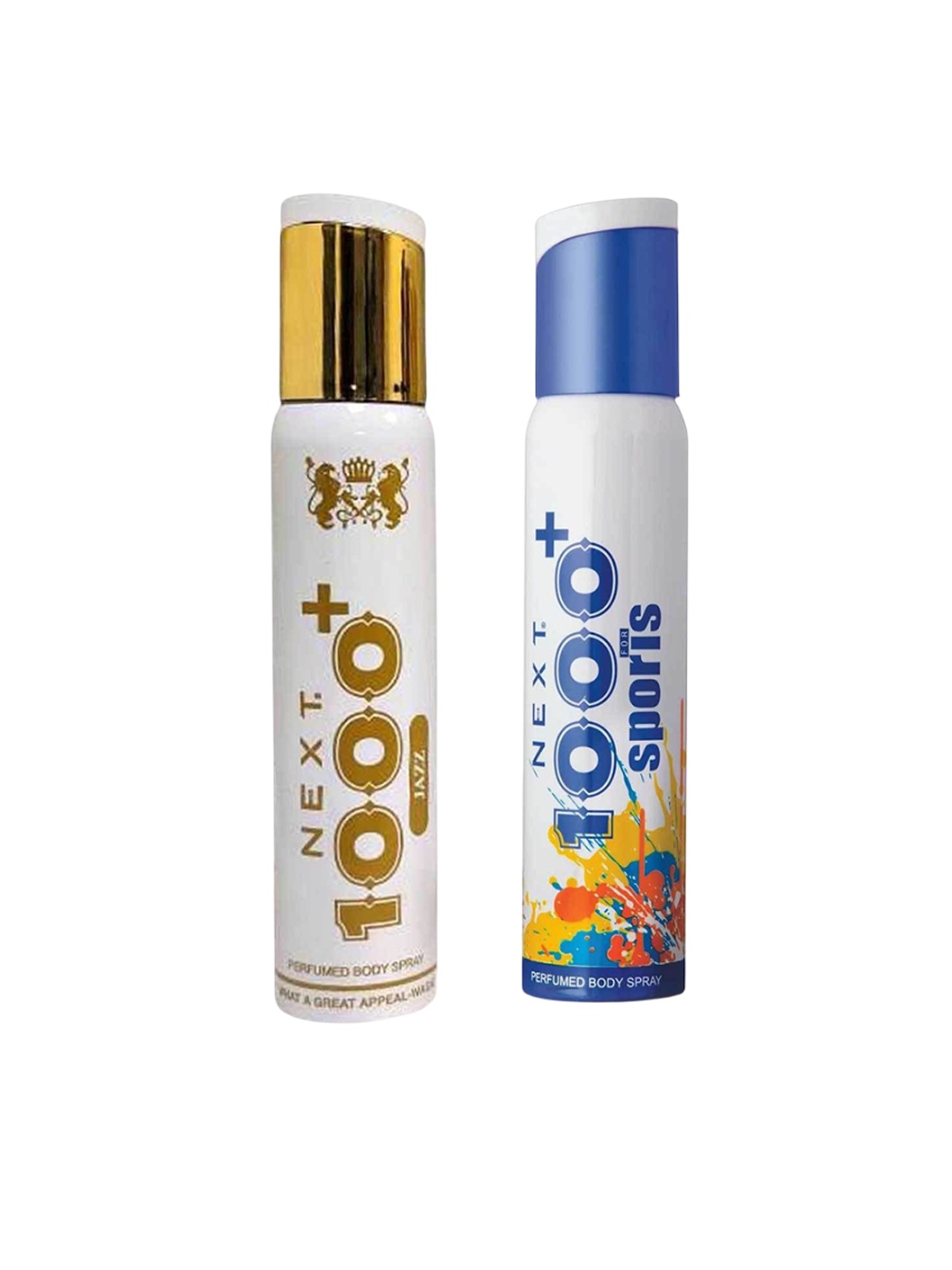 NEXT CARE Set Of 2 1000+ Jazz & 1000+ Sports Perfume Body Deodorant- 150 ml Each, White
NEXT CARE Set Of 2 1000+ Jazz & 1000+ Sports Perfume Body Deodorant- 150 ml Each, White