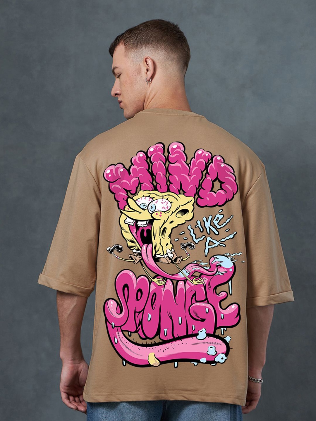 Bewakoof Men Graphic Spongebob Printed Round Neck Pure Cotton Oversized T-shirt, Brown
Bewakoof Men Graphic Spongebob Printed Round Neck Pure Cotton Oversized T-shirt, Brown