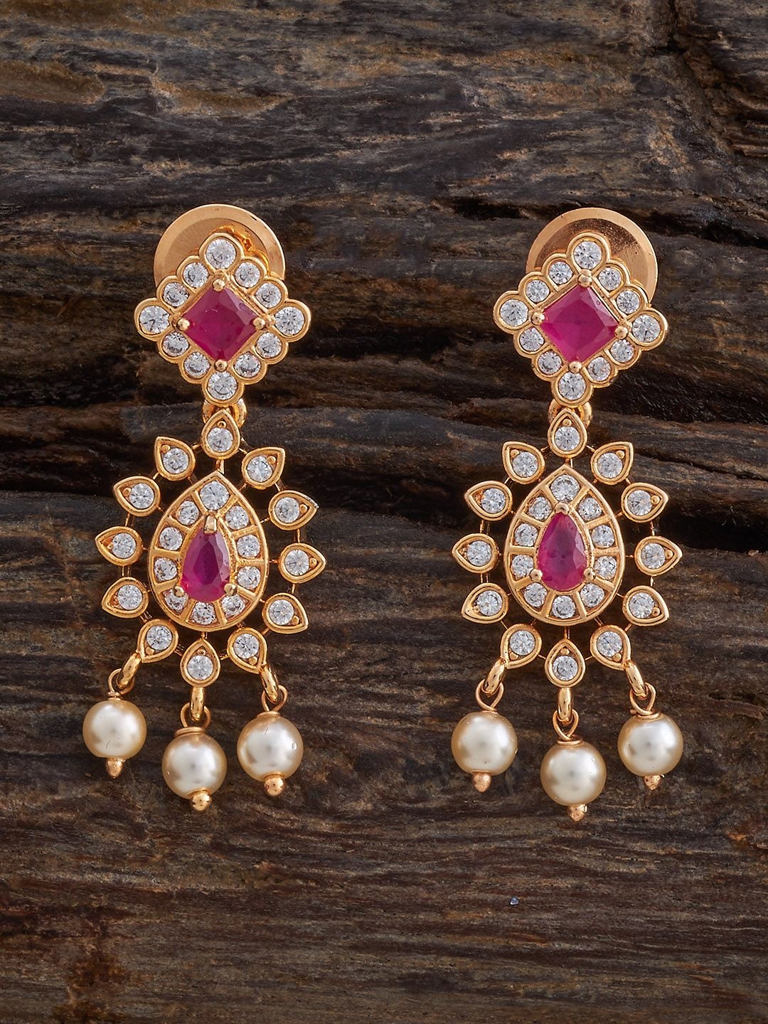 Kushal's Fashion Jewellery Gold Plated Ruby And Zircon Studded Contemporary Drop Earrings
Kushal's Fashion Jewellery Gold Plated Ruby And Zircon Studded Contemporary Drop Earrings