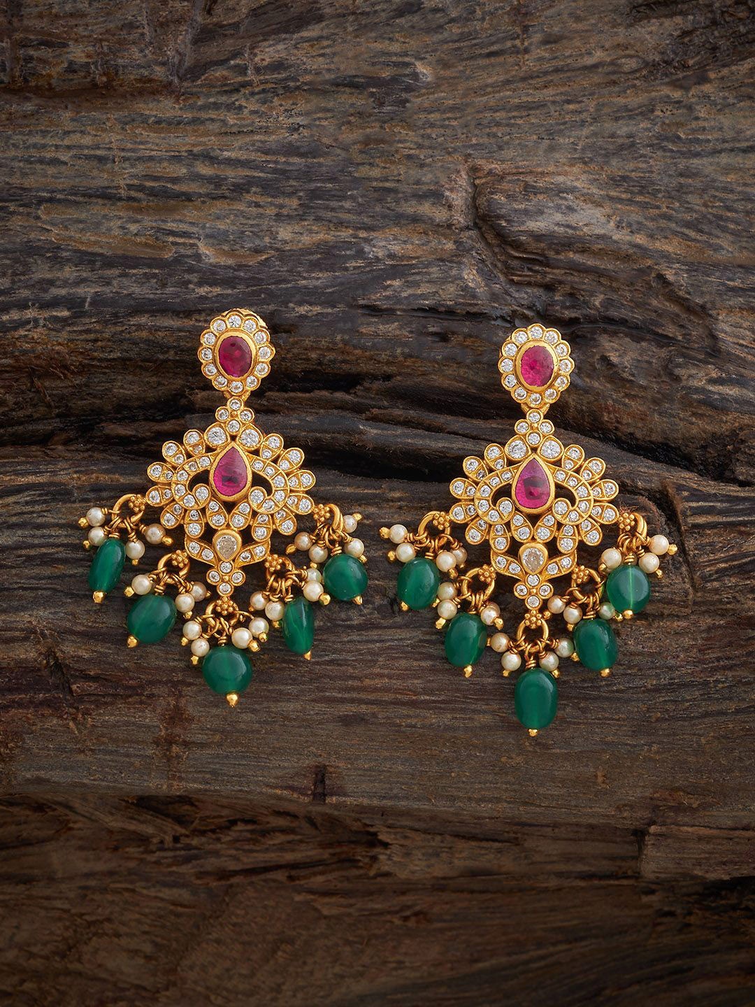 Kushal's Fashion Jewellery 92.5 Sterling Silver Gold Plated Ruby Studded Drop Earrings
Kushal's Fashion Jewellery 92.5 Sterling Silver Gold Plated Ruby Studded Drop Earrings