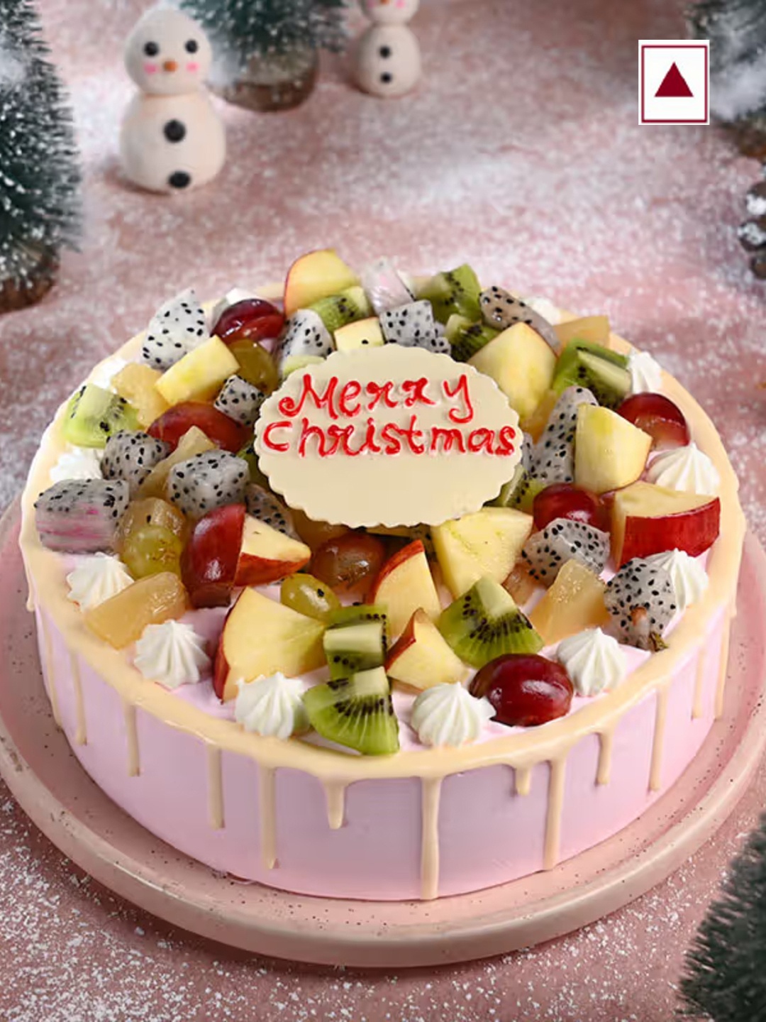 Floweraura Fresh Yummy Merry Christmas Wishes Fresh Mixed Fruit Round Shape Cake-2kg, Pink
Floweraura Fresh Yummy Merry Christmas Wishes Fresh Mixed Fruit Round Shape Cake-2kg, Pink