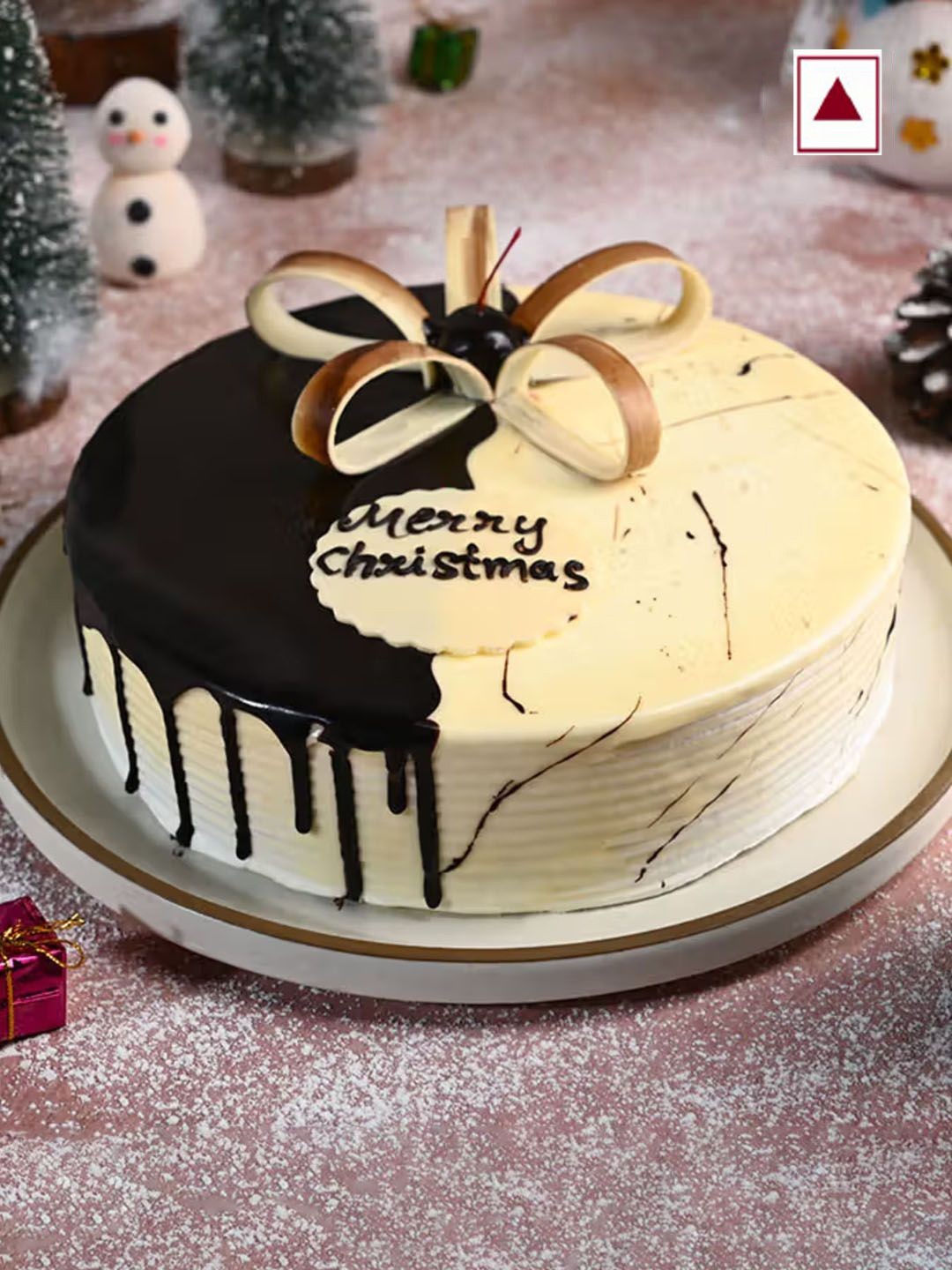 Floweraura Merry Christmas Choco Vanilla Flavour Round Shape Cake -4Kg, Coffee brown
Floweraura Merry Christmas Choco Vanilla Flavour Round Shape Cake -4Kg, Coffee brown
