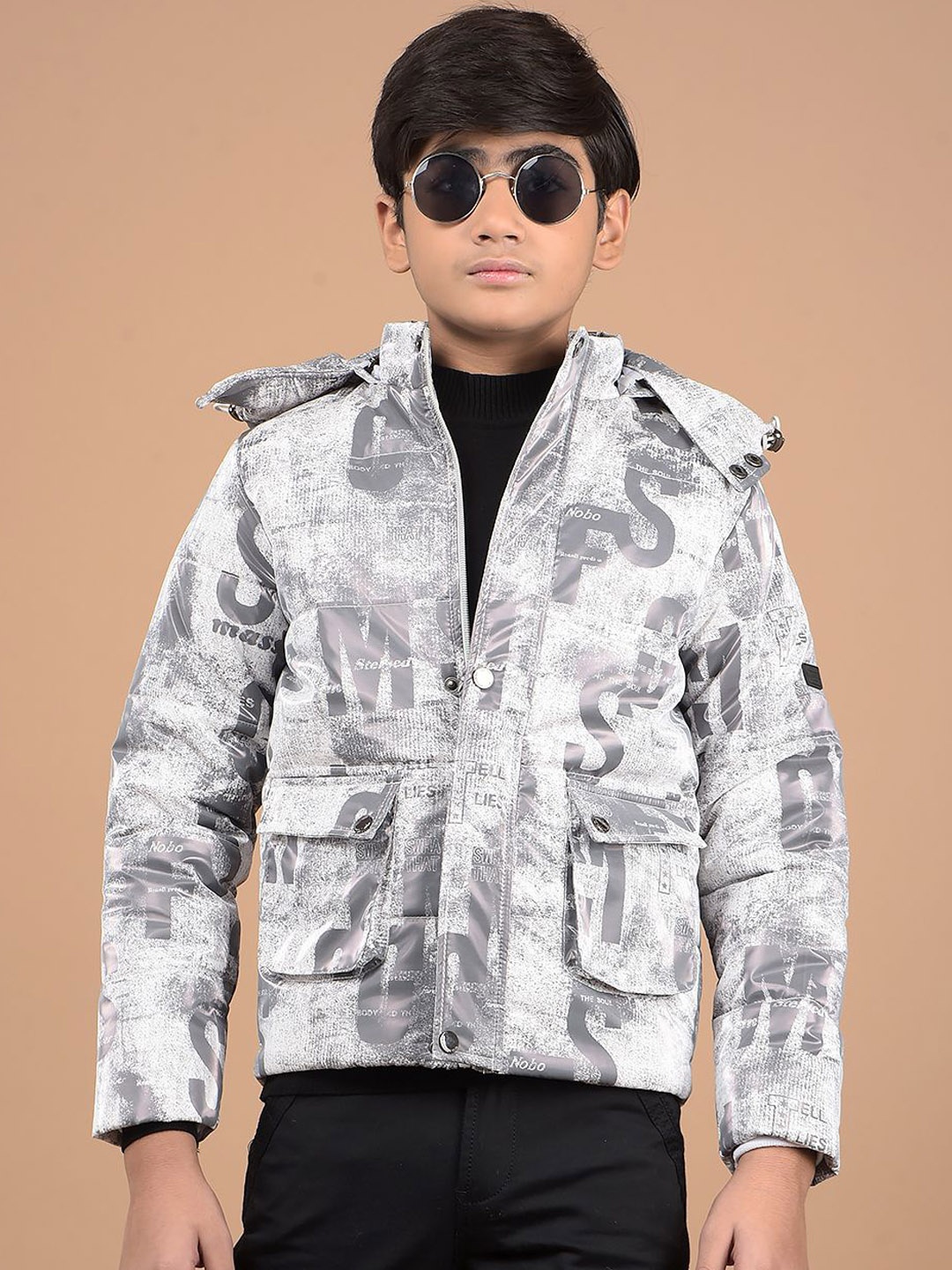 Crimsoune Club Boys Hooded Typography Printed Casual Puffer Lightweight Jacket, White
Crimsoune Club Boys Hooded Typography Printed Casual Puffer Lightweight Jacket, White