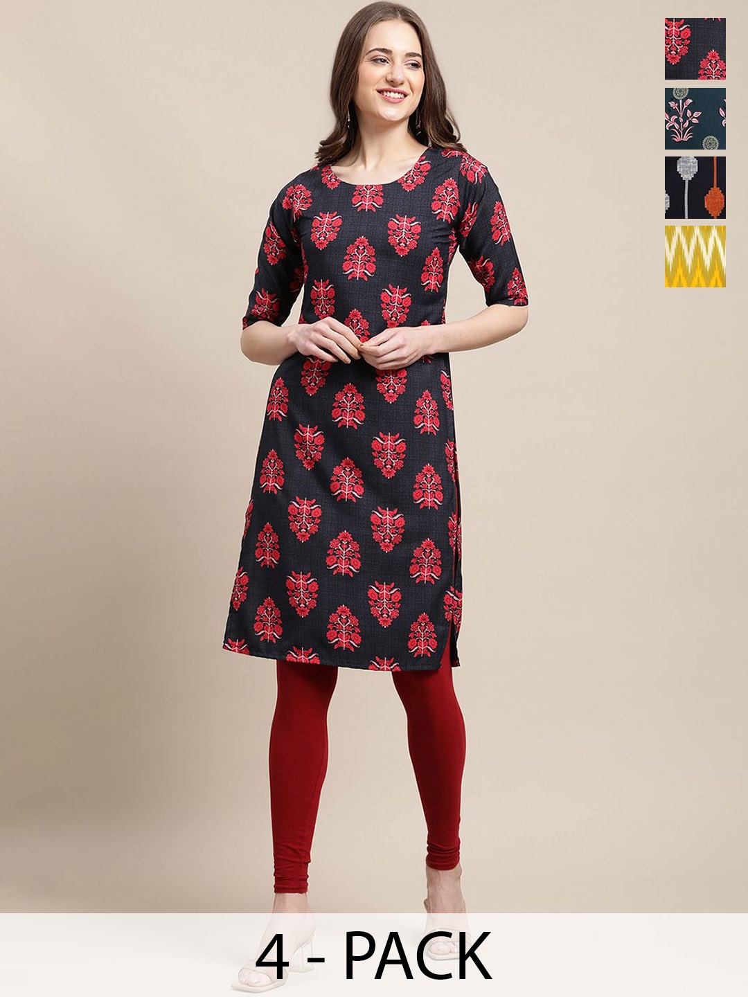 7Threads Selection of 4 Ethnic Motifs Printed Round Neck Crepe Straight Kurta, Yellow
7Threads Selection of 4 Ethnic Motifs Printed Round Neck Crepe Straight Kurta, Yellow