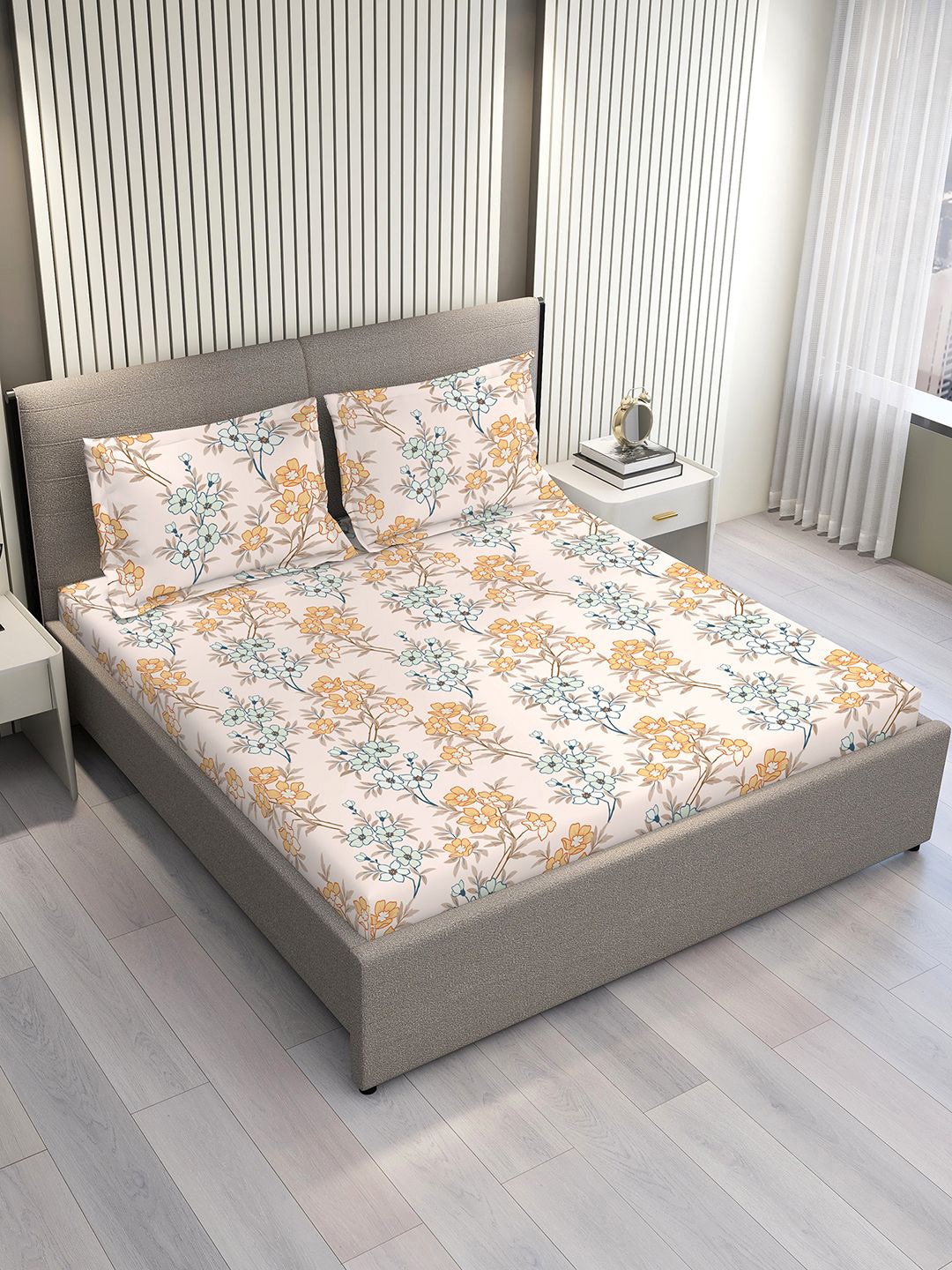 Layers Brown & Blue Floral 120 TC Pure Cotton King Bedsheet Set-2.74 m x 2.74 m
Layers Brown & Blue Floral 120 TC Pure Cotton King Bedsheet Set-2.74 m x 2.74 m