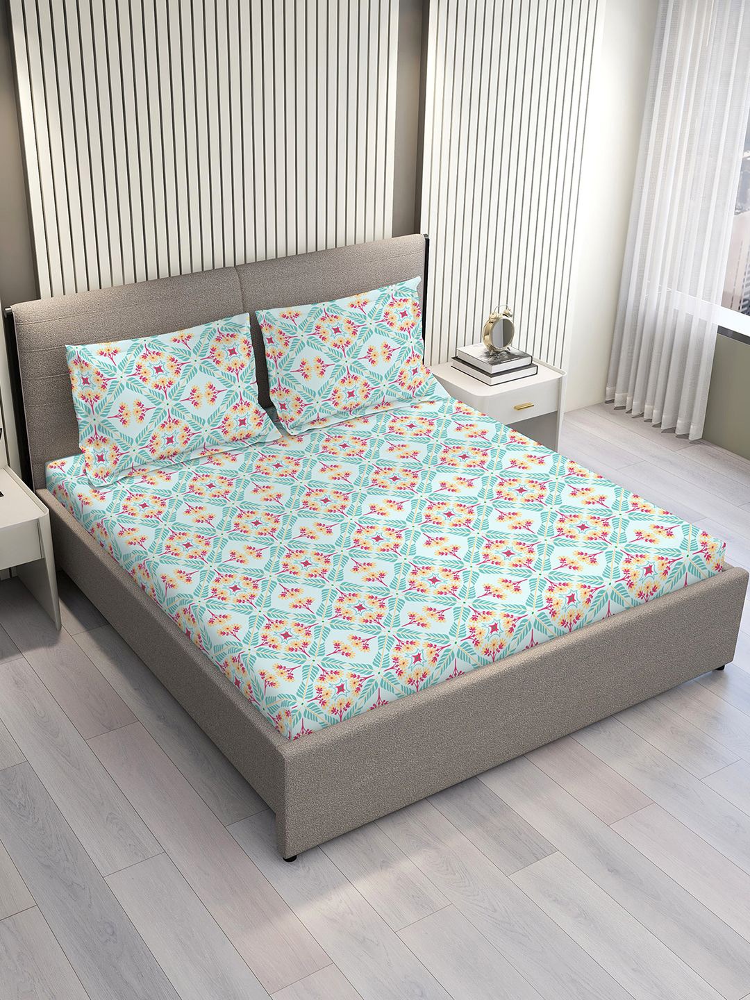 Layers Blue & Pink Ethnic Motifs 120 TC Pure Cotton King Bedsheet Set-2.74 m x 2.74 m
Layers Blue & Pink Ethnic Motifs 120 TC Pure Cotton King Bedsheet Set-2.74 m x 2.74 m