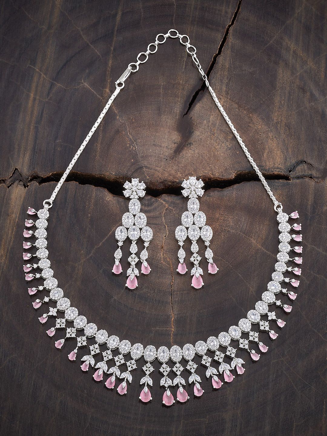 Kushal's Fashion Jewellery Rhodium-Plated Cubic Zirconia Studded Jewellery Set, Silver
Kushal's Fashion Jewellery Rhodium-Plated Cubic Zirconia Studded Jewellery Set, Silver