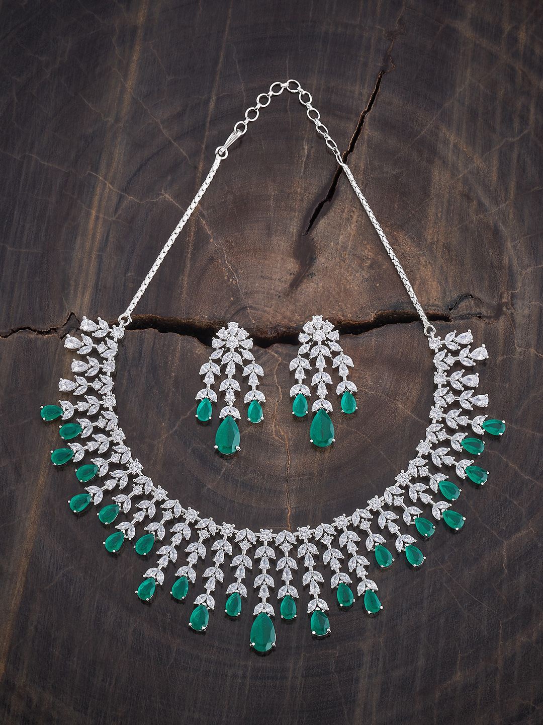 Kushal's Fashion Jewellery Rhodium-Plated Cubic Zirconia Studded Jewellery Set, Silver
Kushal's Fashion Jewellery Rhodium-Plated Cubic Zirconia Studded Jewellery Set, Silver