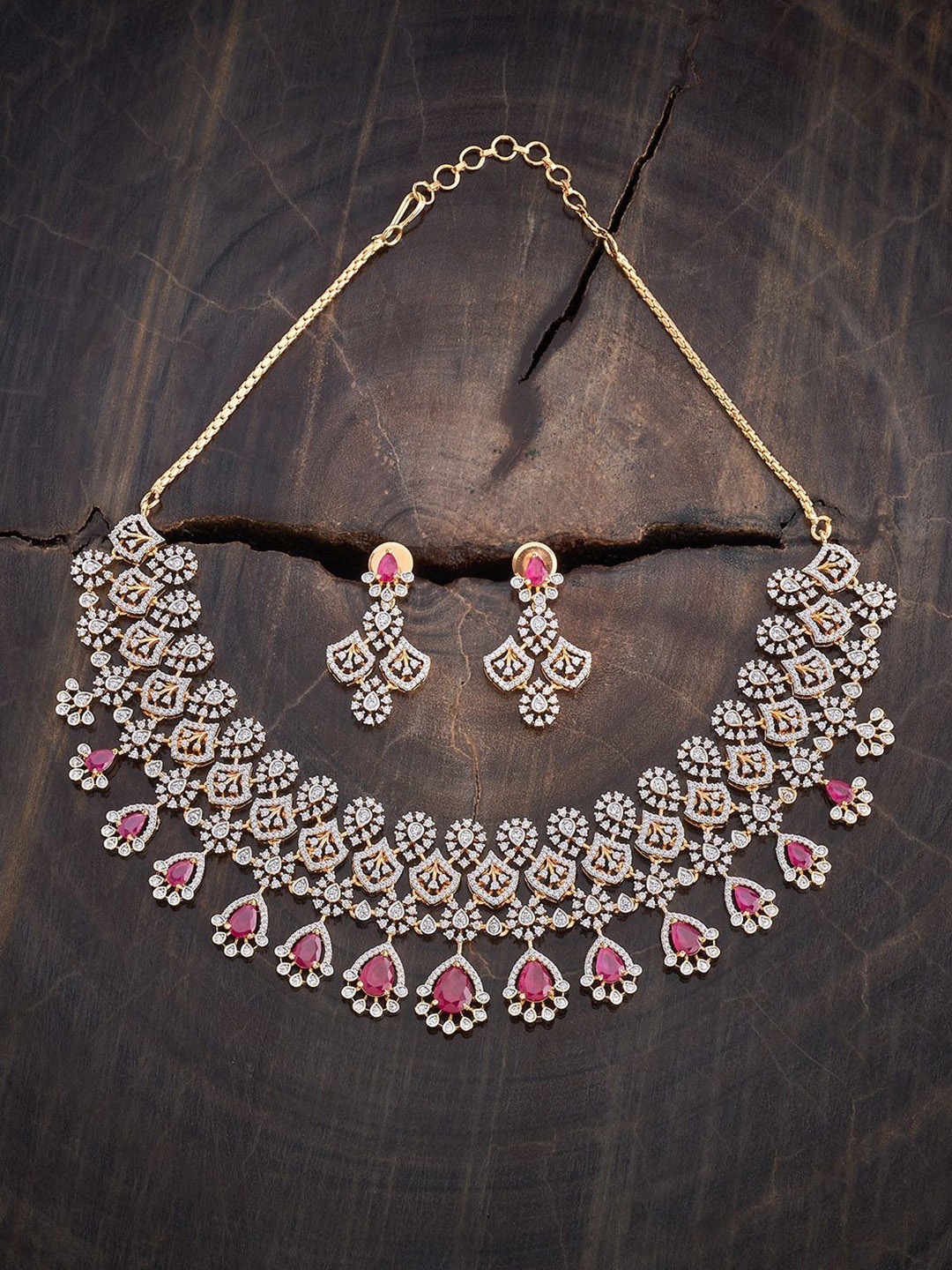 Kushal's Fashion Jewellery Rhodium-Plated Cubic Zirconia Studded Jewellery Set, Gold
Kushal's Fashion Jewellery Rhodium-Plated Cubic Zirconia Studded Jewellery Set, Gold