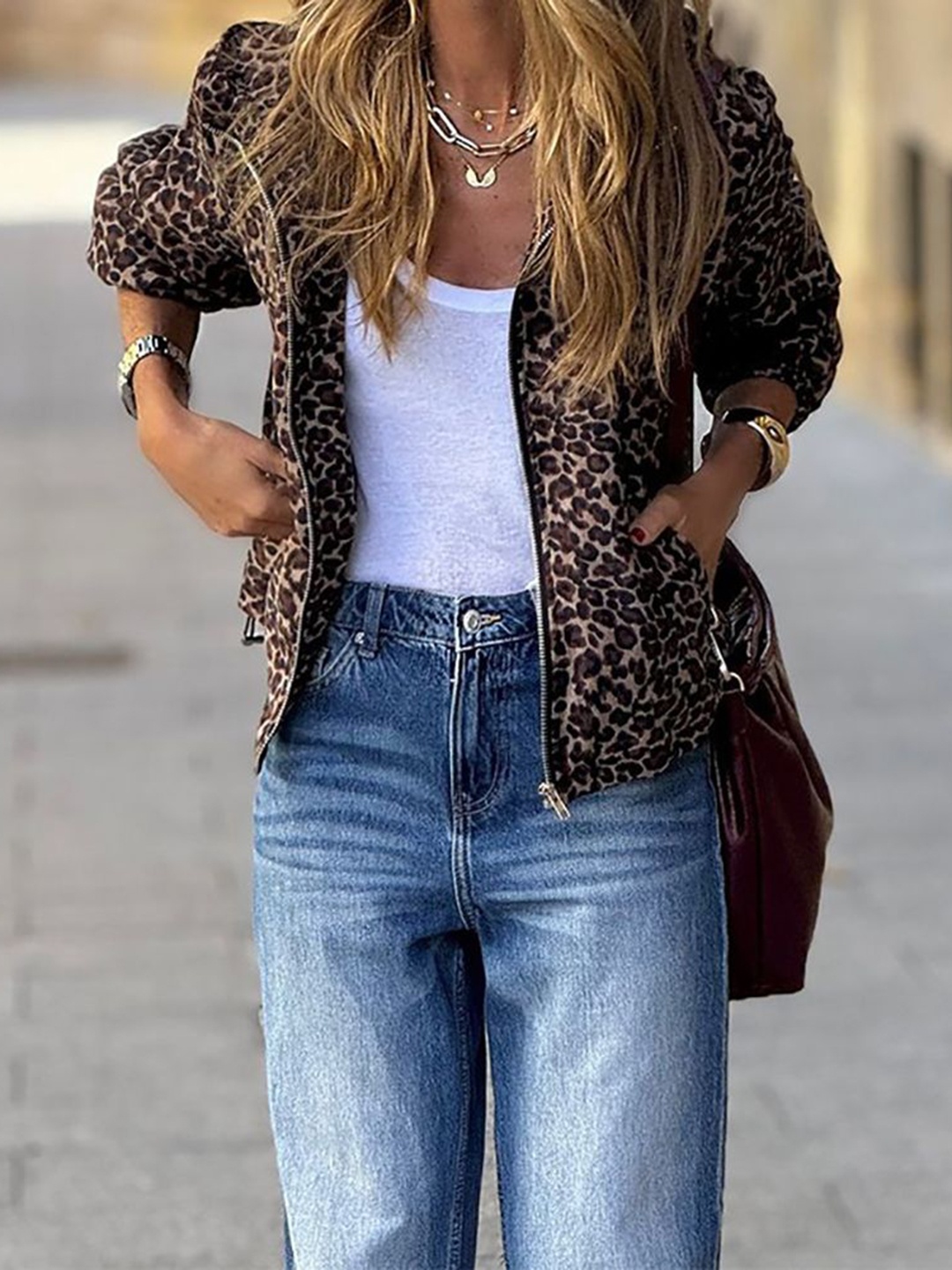 StyleCast x Revolte Women Hooded Animal Printed Casual Windcheater Tailored Jacket, Brown
StyleCast x Revolte Women Hooded Animal Printed Casual Windcheater Tailored Jacket, Brown