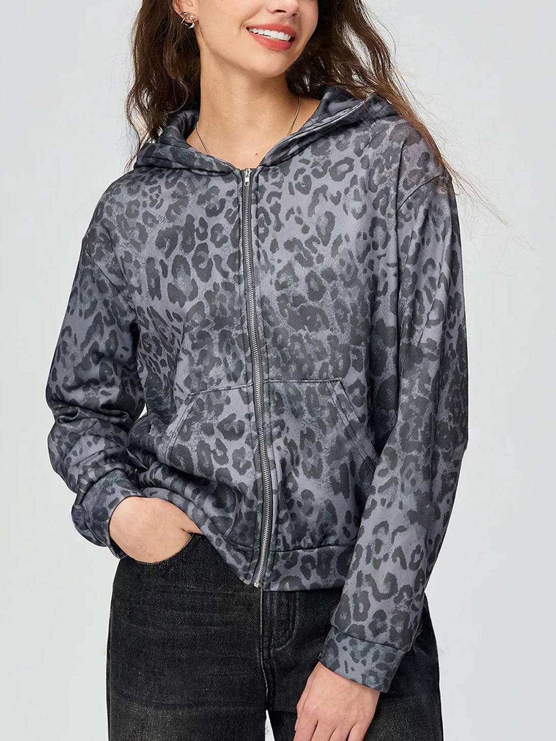 StyleCast x Revolte Women Hooded Animal Printed Casual Bomber Insulator Jacket, Grey
StyleCast x Revolte Women Hooded Animal Printed Casual Bomber Insulator Jacket, Grey