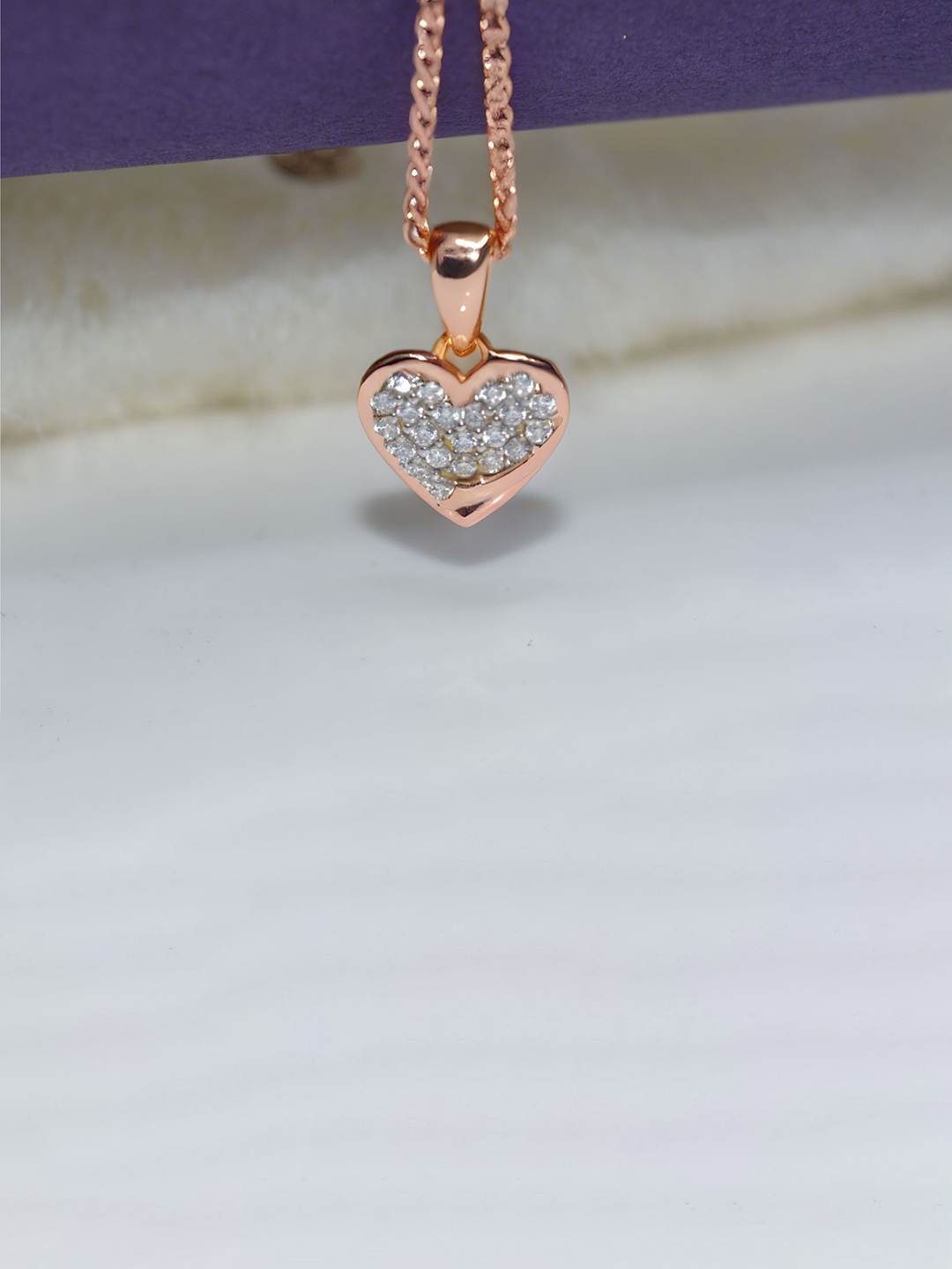 Luxevogue 92.5 Sterling Silver Rose Gold-Plated CZ-Stone Studded Heart Shaped Pendant
Luxevogue 92.5 Sterling Silver Rose Gold-Plated CZ-Stone Studded Heart Shaped Pendant