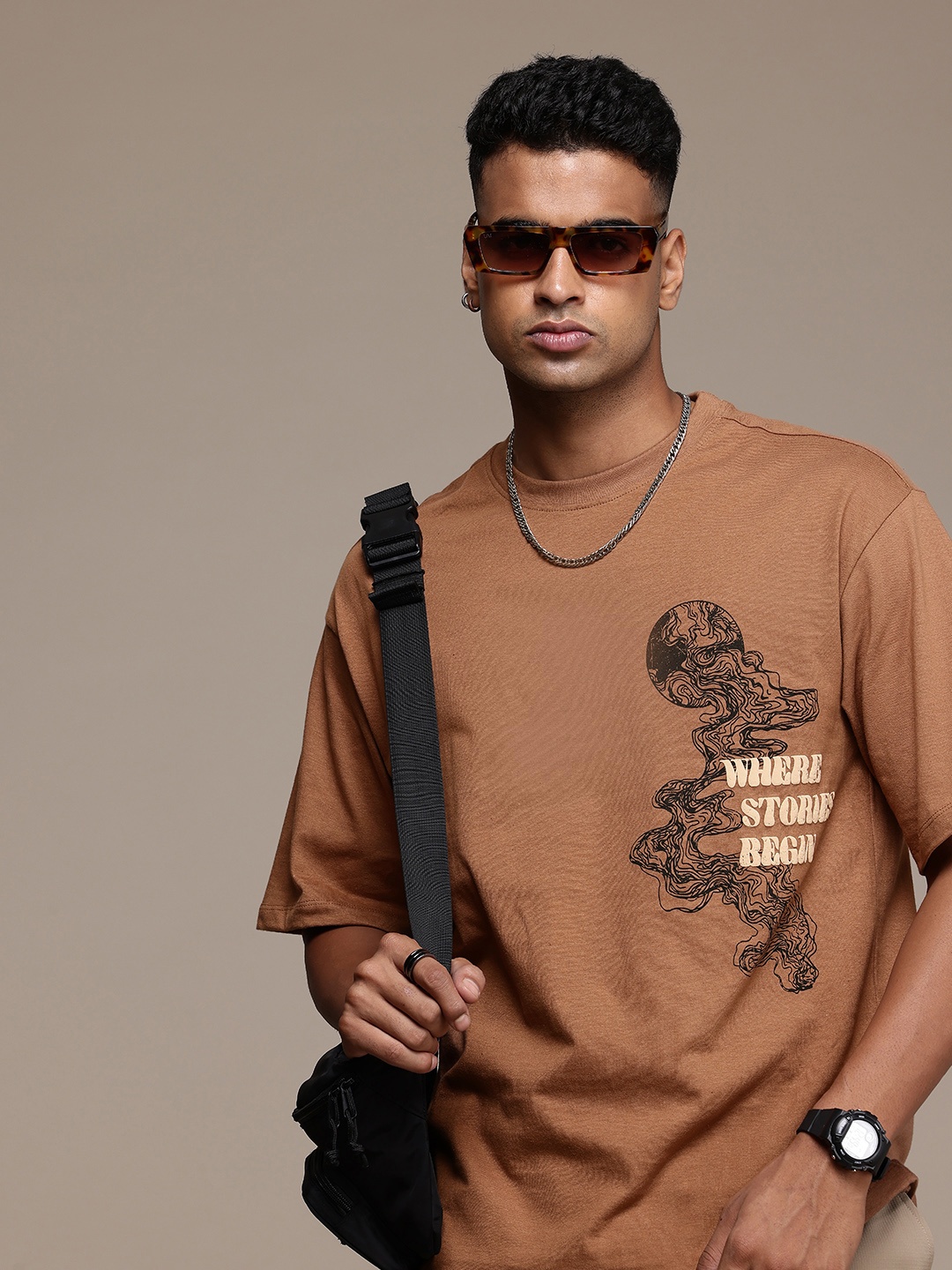 The Roadster Life Co. Graphic Printed Drop-Shoulder Sleeves Pure Cotton Relaxed T-shirt, Brown
The Roadster Life Co. Graphic Printed Drop-Shoulder Sleeves Pure Cotton Relaxed T-shirt, Brown
