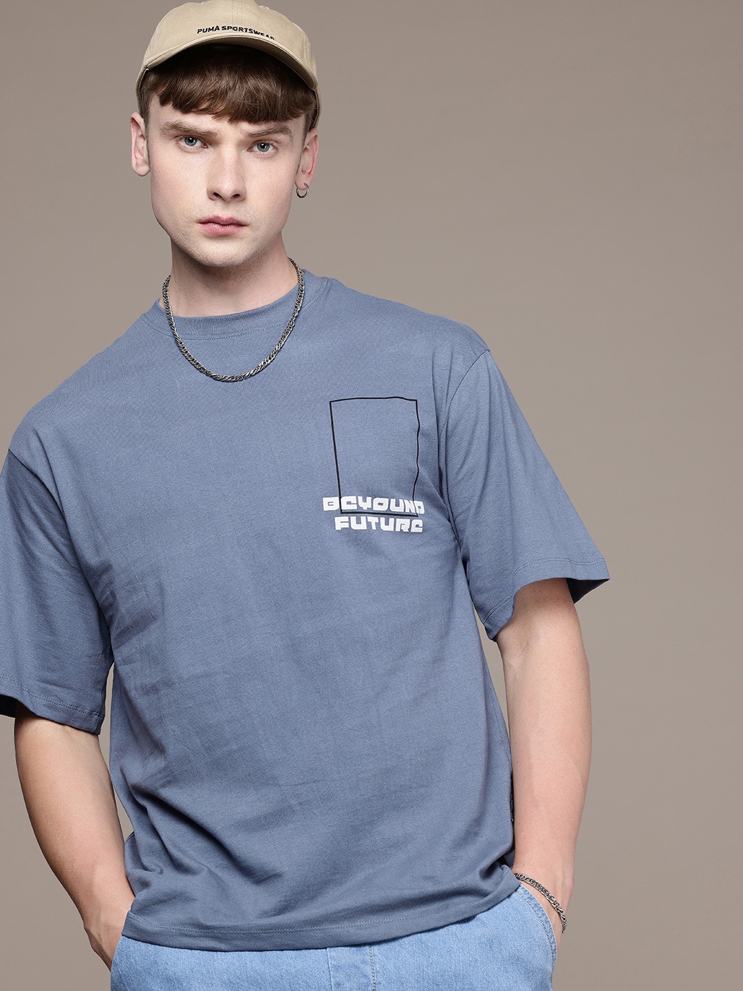 The Roadster Life Co. Printed Drop-Shoulder Sleeves Relaxed Fit Pure Cotton T-shirt, Blue
The Roadster Life Co. Printed Drop-Shoulder Sleeves Relaxed Fit Pure Cotton T-shirt, Blue