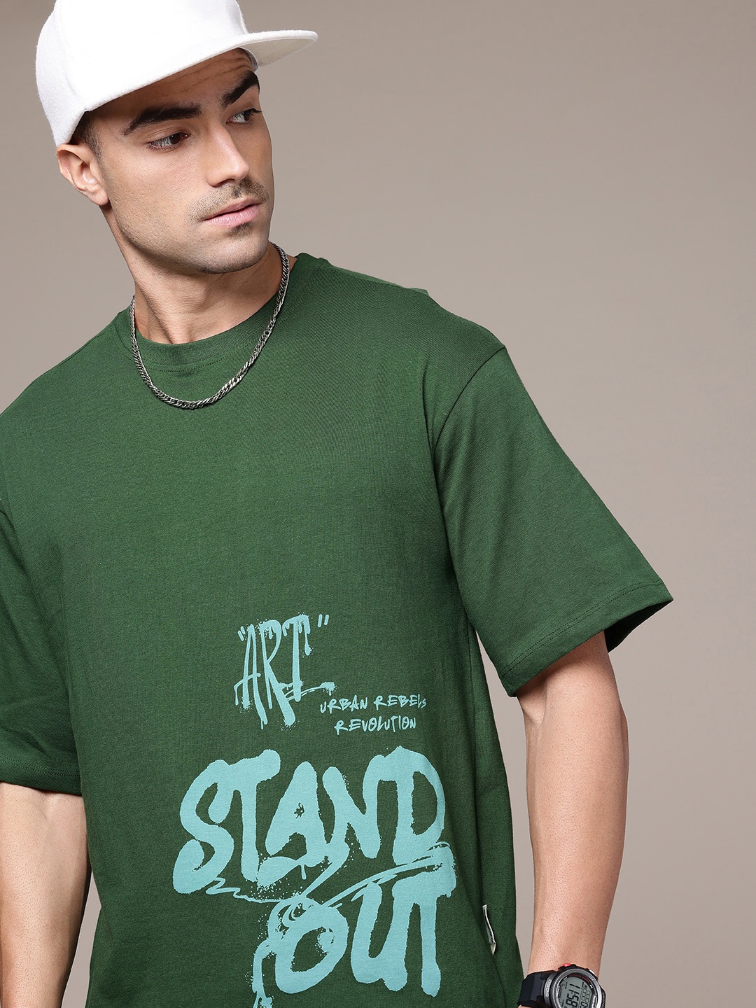 The Roadster Life Co. Typography Printed Drop-Shoulder Sleeves Pure Cotton Relaxed T-shirt, Green
The Roadster Life Co. Typography Printed Drop-Shoulder Sleeves Pure Cotton Relaxed T-shirt, Green
