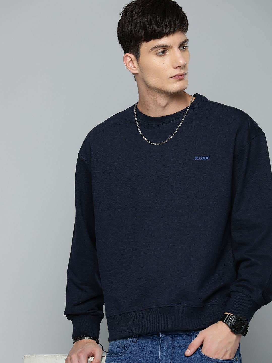 R.Code by The Roadster Life Co. Men Printed Round Neck Pullover Sweatshirt, Navy blue
R.Code by The Roadster Life Co. Men Printed Round Neck Pullover Sweatshirt, Navy blue