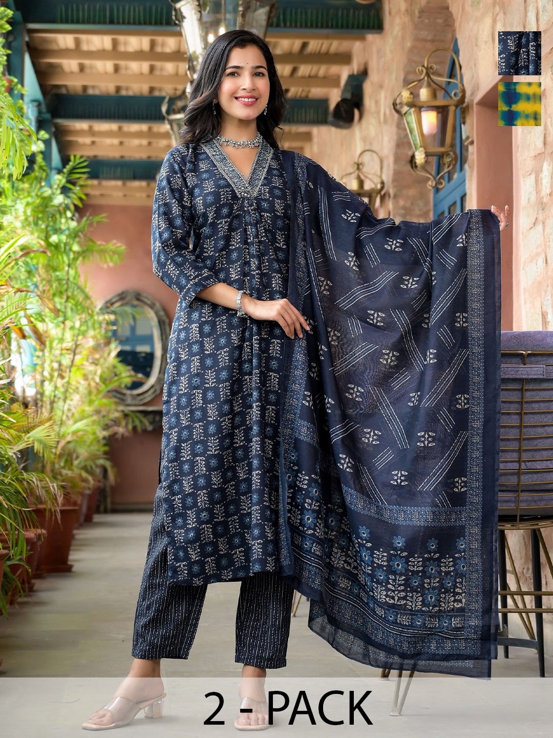 KALINI Women Ethnic Motifs Printed Regular Kurta with Trousers & With Dupatta, Yellow
KALINI Women Ethnic Motifs Printed Regular Kurta with Trousers & With Dupatta, Yellow