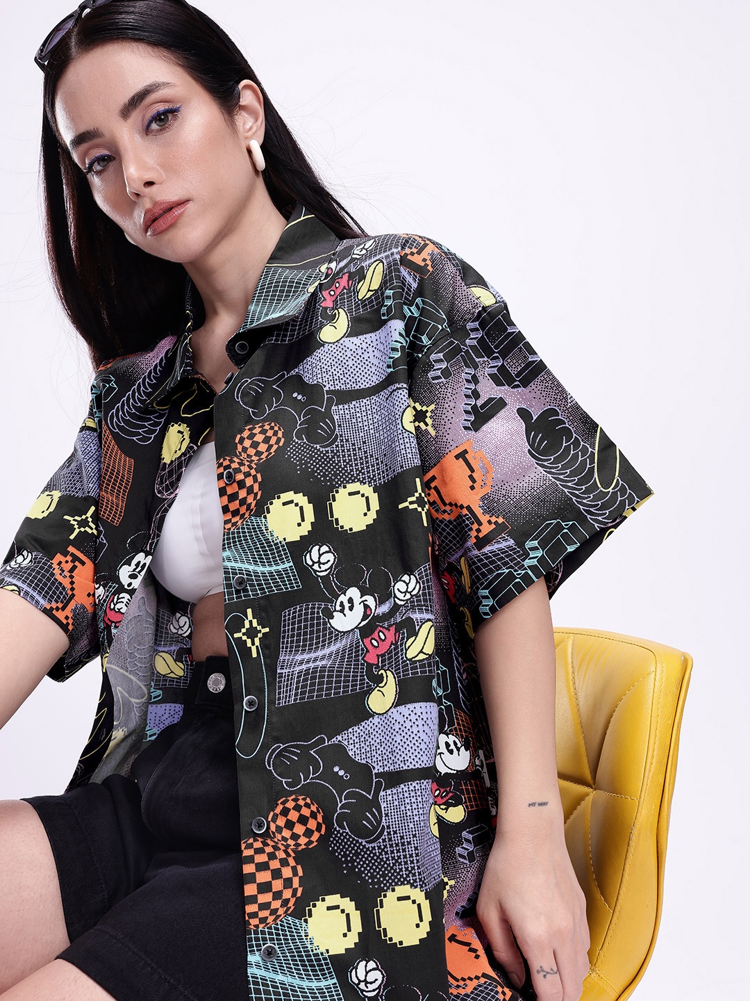Kook N Keech Oversized Mickey Mouse Graphic Printed Opaque Pure Cotton Casual Shirt, Black
Kook N Keech Oversized Mickey Mouse Graphic Printed Opaque Pure Cotton Casual Shirt, Black
