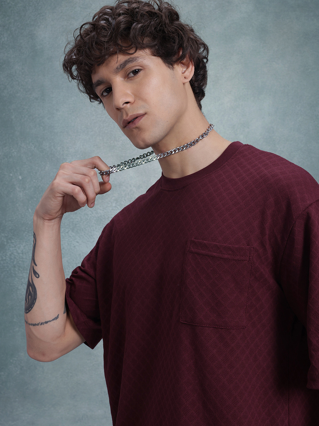 The Roadster Life Co. Self-Design Drop-Shoulder Sleeves T-shirt, Maroon
The Roadster Life Co. Self-Design Drop-Shoulder Sleeves T-shirt, Maroon