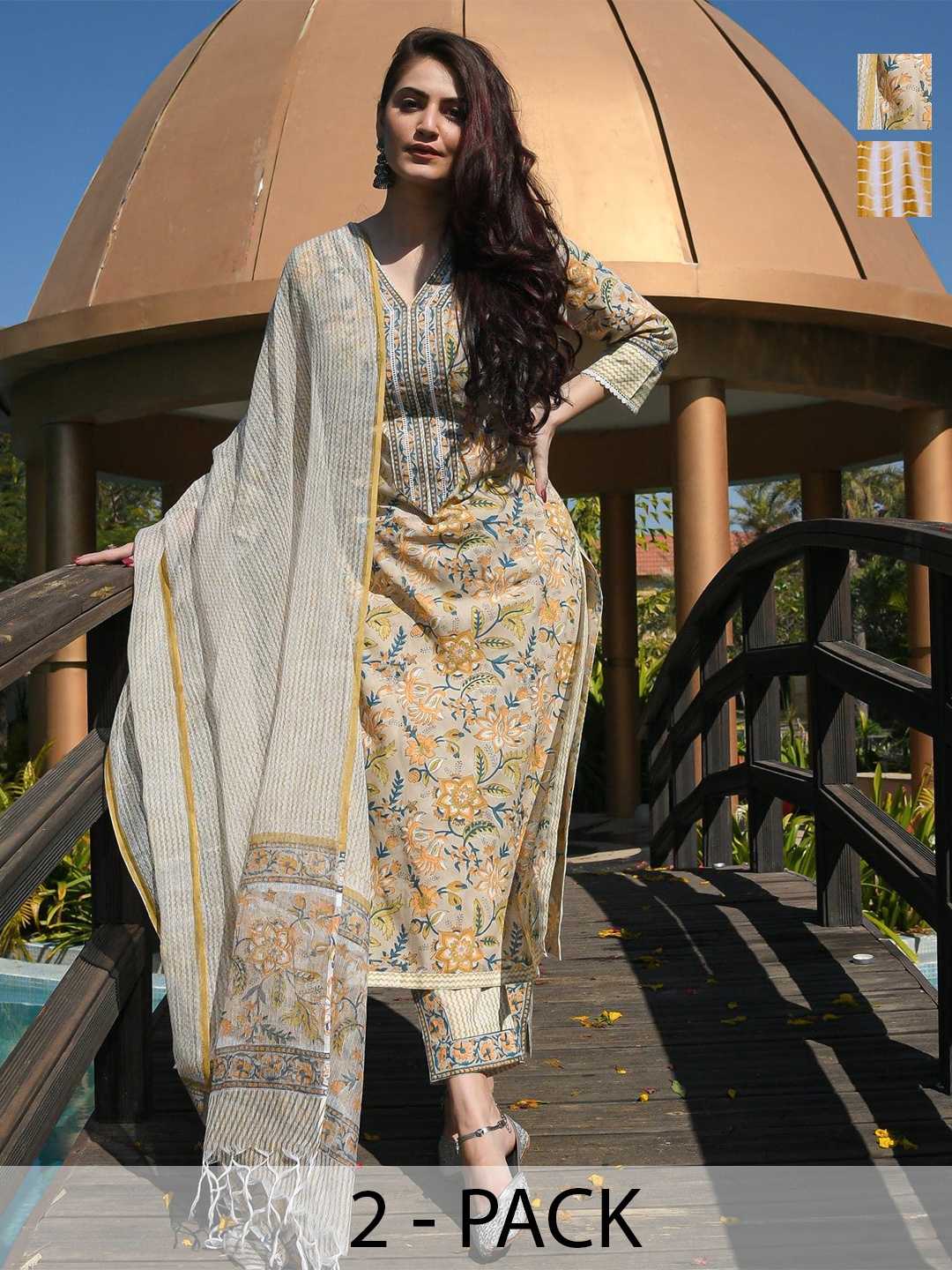 KALINI Women Ethnic Motifs Printed Regular Kurta with Trousers & With Dupatta, White
KALINI Women Ethnic Motifs Printed Regular Kurta with Trousers & With Dupatta, White