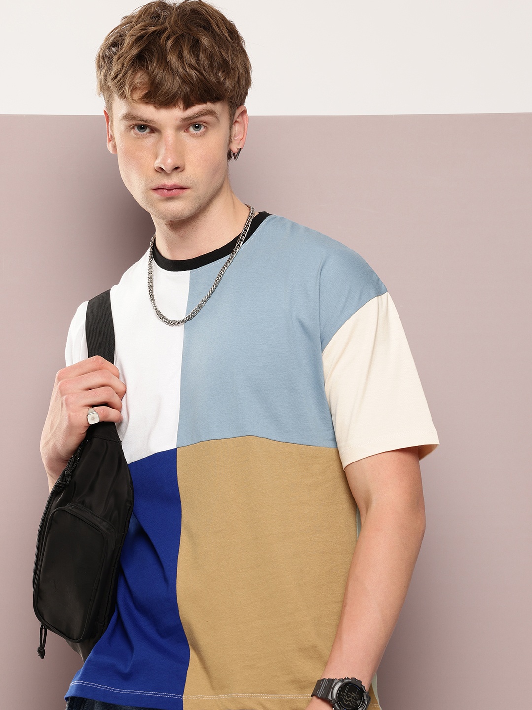 Kook N Keech Colourblocked Drop-Shoulder Sleeves Relaxed Fit Pure Cotton T-shirt, Blue
Kook N Keech Colourblocked Drop-Shoulder Sleeves Relaxed Fit Pure Cotton T-shirt, Blue