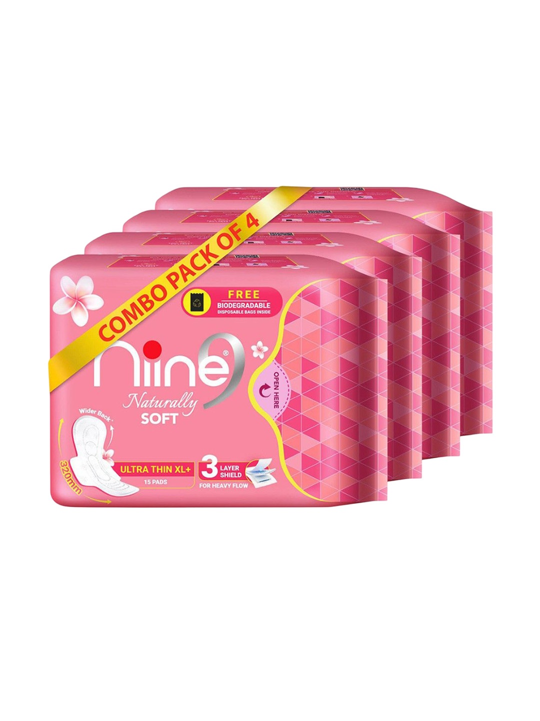 Niine Niine Pack Of 4 Naturally Soft Ultra Thin Sanitary Pads XL+ - 15 Pads Each, White
Niine Niine Pack Of 4 Naturally Soft Ultra Thin Sanitary Pads XL+ - 15 Pads Each, White